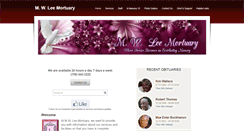 Desktop Screenshot of mwleemortuary.com