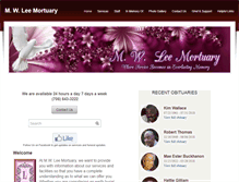 Tablet Screenshot of mwleemortuary.com